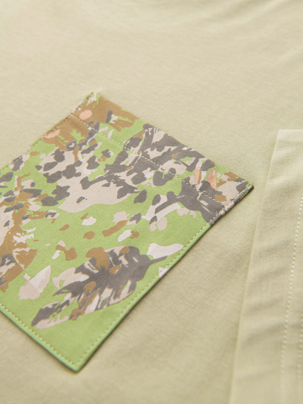 Ombre Clothing Мъжка памучна тениска с принт на джоба - светлосива V2 OM-TSPT-0227 Ombre Clothing