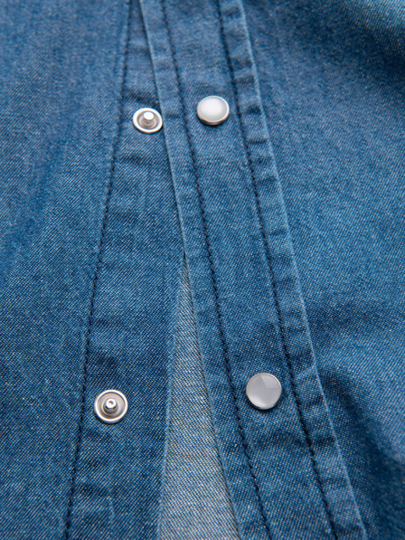 Ombre Clothing Мъжка дънкова риза на копчета с джобове - синьо V2 OM-SHDS-0210 Ombre Clothing