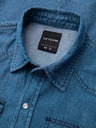 Ombre Clothing Мъжка дънкова риза на копчета с джобове - синьо V2 OM-SHDS-0210 Ombre Clothing