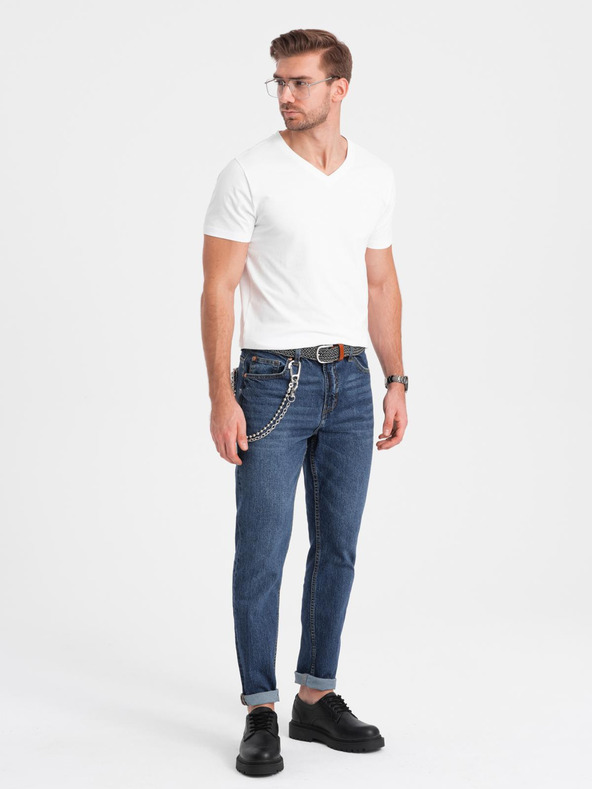 Ombre Clothing Комплект тенискис с V-образно деколте, еластан и скромно лого 3 бр - 3х бяло V2 Z100 Ombre Clothing