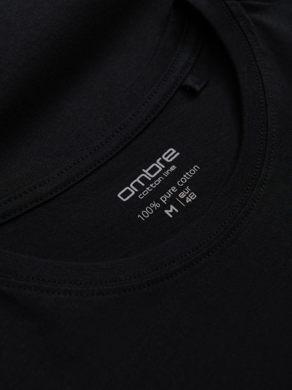 Ombre Clothing Мъжка класическа памучна тениска BASIC - черно V1 OM-TSBS-0146 Ombre Clothing