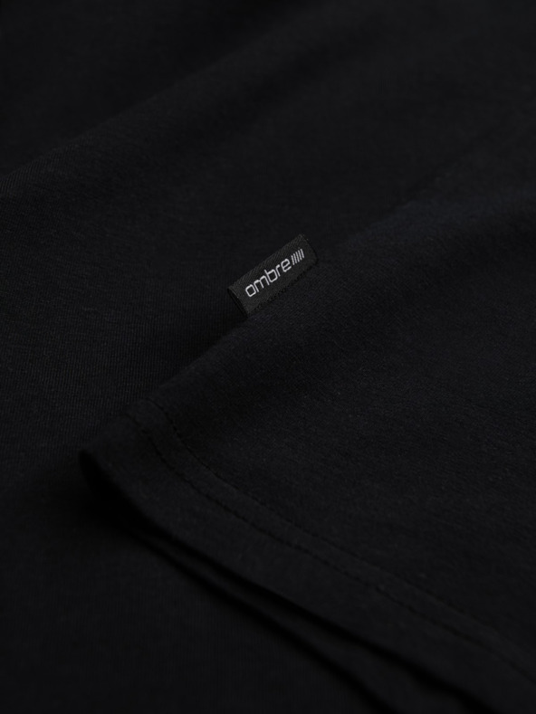 Ombre Clothing Мъжка класическа памучна тениска BASIC - черно V1 OM-TSBS-0146 Ombre Clothing
