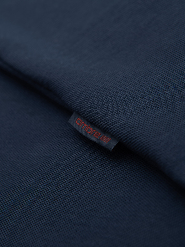 Ombre Clothing Мъжка тениска с контрастни вложки и деколте - тъмно синьо V1 OM-TSCT-0198 Ombre Clothing