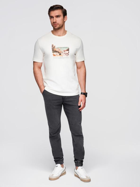 Ombre Clothing Мъжки дънкови панталони JOGGERS с перлив ефект - сиво V3 OM-PADJ-0267 Ombre Clothing