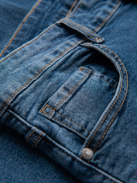 Ombre Clothing Мъжки дънкови панталони SLIM FIT с износване - тъмно синьо V2 OM-PADP-0255 Ombre Clothing