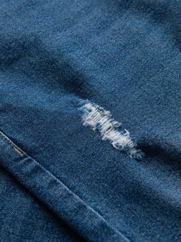 Ombre Clothing Мъжки дънкови панталони SLIM FIT с износване - тъмно синьо V2 OM-PADP-0255 Ombre Clothing