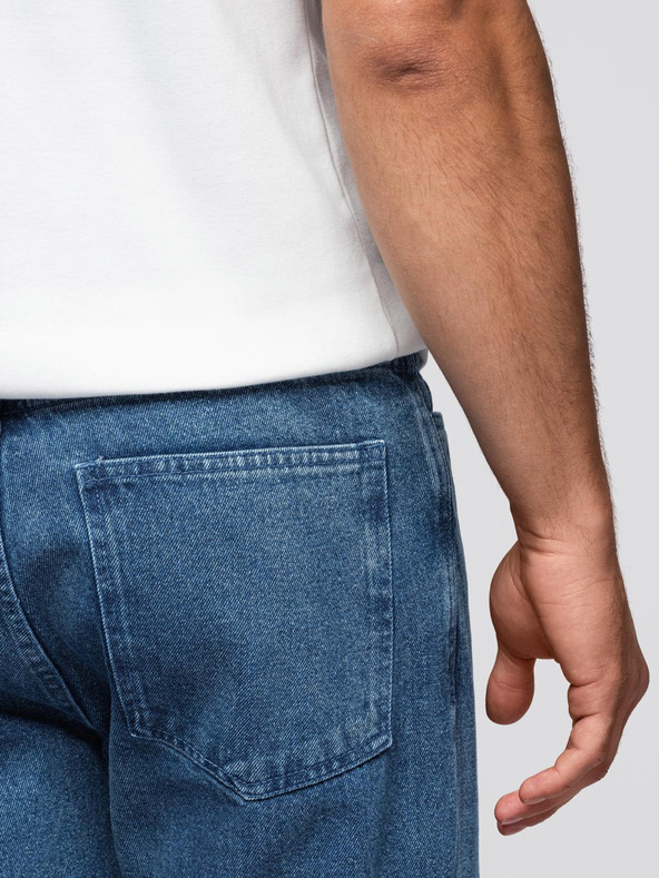 Ombre Clothing Мъжки дънкови панталони CARROT FIT с износени ръбове - синьо V2 OM-PADP-0250 Ombre Clothing