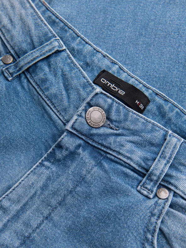 Ombre Clothing Мъжки дънкови панталони CARROT с износване - светло синьо V1 OM-PADP-0253 Ombre Clothing