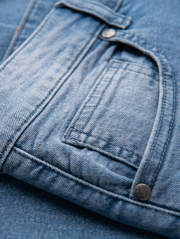 Ombre Clothing Мъжки дънкови панталони CARROT с износване - светло синьо V1 OM-PADP-0253 Ombre Clothing