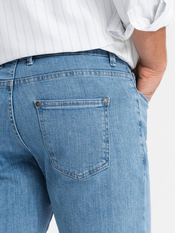 Ombre Clothing Мъжки класически дънки SLIM FIT с еластан - светло синьо V2 OM-PADP-0216 Ombre Clothing