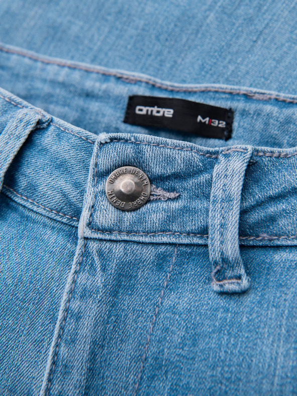 Ombre Clothing Мъжки класически дънки SLIM FIT с еластан - светло синьо V2 OM-PADP-0216 Ombre Clothing