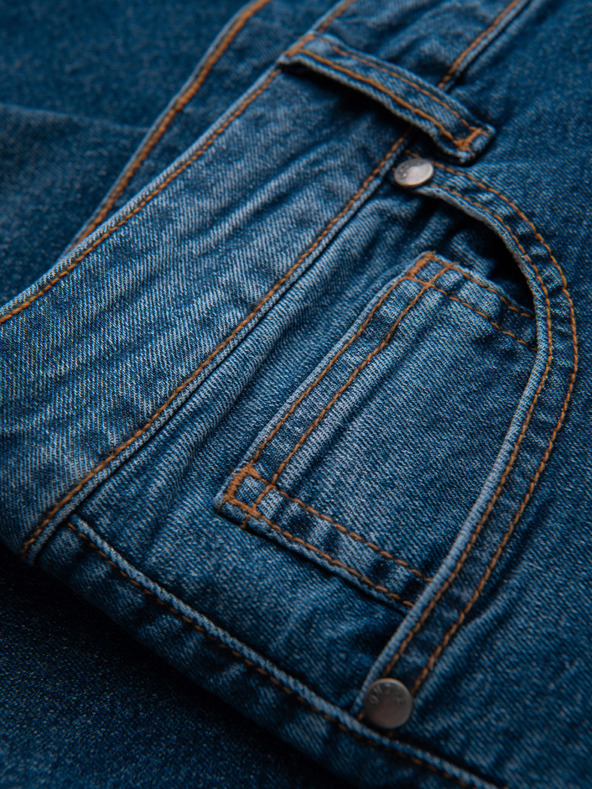 Ombre Clothing Мъжки дънкови панталони CARROT с износване - синьо V2 OM-PADP-0253 Ombre Clothing