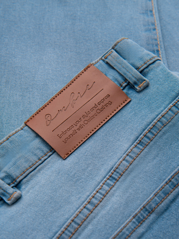 Ombre Clothing Мъжки дънкови панталони JOGGERS с класически цепки - светло синьо V1 OM-PADJ-0265 Ombre Clothing