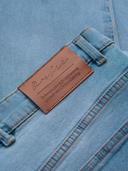 Ombre Clothing Мъжки дънкови панталони JOGGERS с класически цепки - светло синьо V1 OM-PADJ-0265 Ombre Clothing