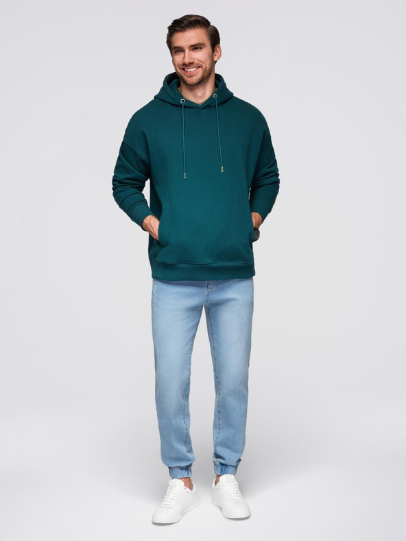 Ombre Clothing Мъжки дънкови панталони JOGGERS с класически цепки - светло синьо V1 OM-PADJ-0265 Ombre Clothing