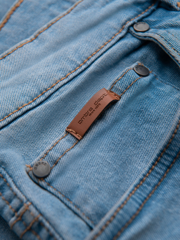 Ombre Clothing Мъжки дънкови панталони JOGGERS с класически цепки - светло синьо V1 OM-PADJ-0265 Ombre Clothing