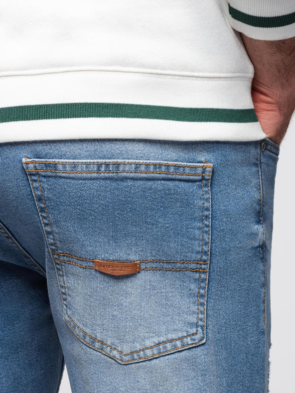 Ombre Clothing Мъжки дънкови панталони REGULAR FIT с износване - светло синьо V1 OM-PADP-0254 Ombre Clothing