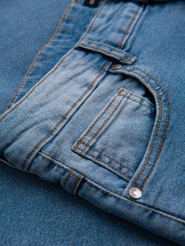 Ombre Clothing Мъжки дънкови панталони REGULAR FIT с износване - светло синьо V1 OM-PADP-0254 Ombre Clothing