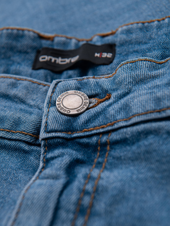 Ombre Clothing Мъжки дънкови панталони REGULAR FIT с износване - светло синьо V1 OM-PADP-0254 Ombre Clothing