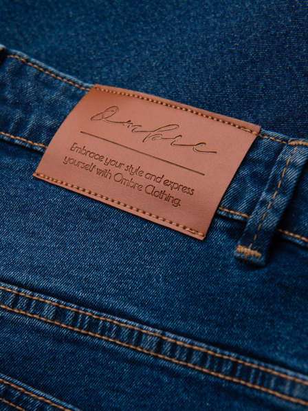 Ombre Clothing Мъжки дънкови панталони JOGGERS с класически цепки - синьо V2 OM-PADJ-0265 Ombre Clothing