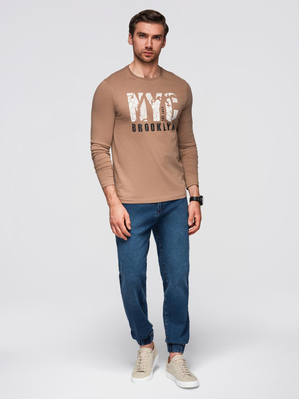 Ombre Clothing Мъжки дънкови панталони JOGGERS с класически цепки - синьо V2 OM-PADJ-0265 Ombre Clothing