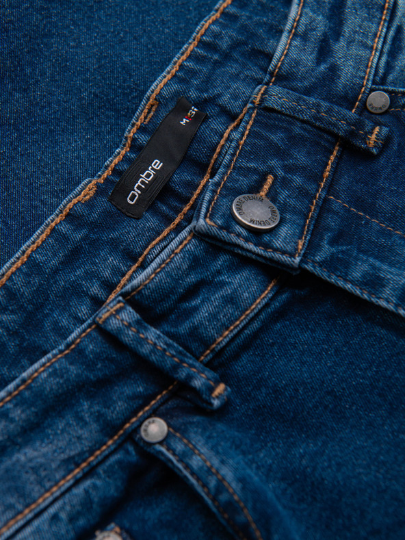 Ombre Clothing Мъжки дънкови панталони JOGGERS с класически цепки - синьо V2 OM-PADJ-0265 Ombre Clothing