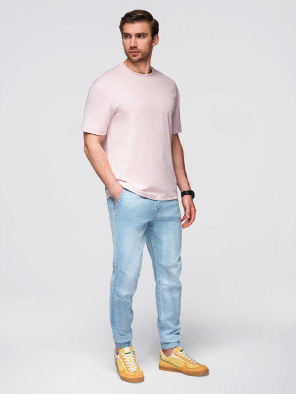 Ombre Clothing Мъжки дънкови панталони JOGGERS с перлив ефект - светло синьо V1 OM-PADJ-0267 Ombre Clothing