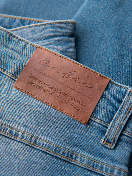 Ombre Clothing Мъжки дънкови панталони SLIM FIT с износване - светло синьо V1 OM-PADP-0255 Ombre Clothing