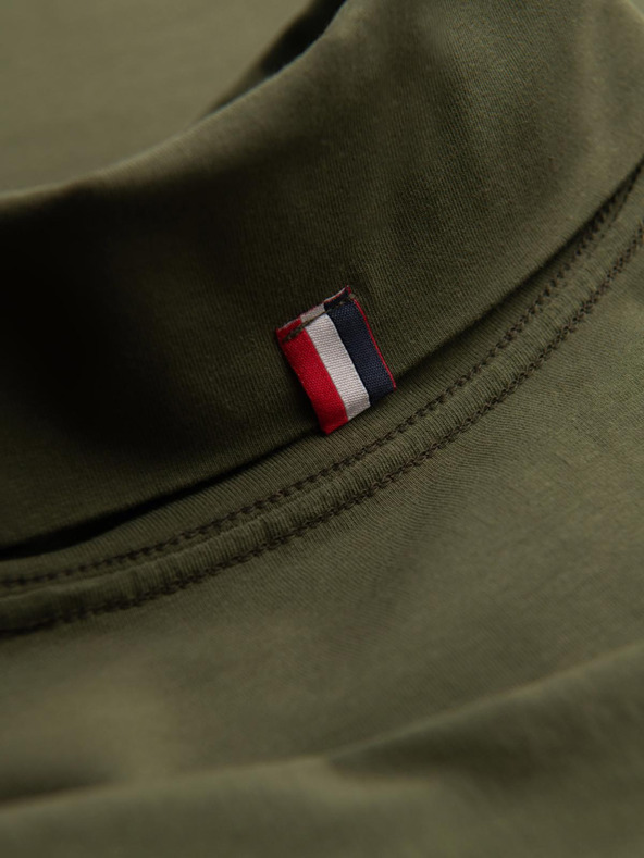 Ombre Clothing Мъжка поло от рипс с дълъг ръкав - тъмно маслинево зелена V4 OM-LSCL-0130 Ombre Clothing