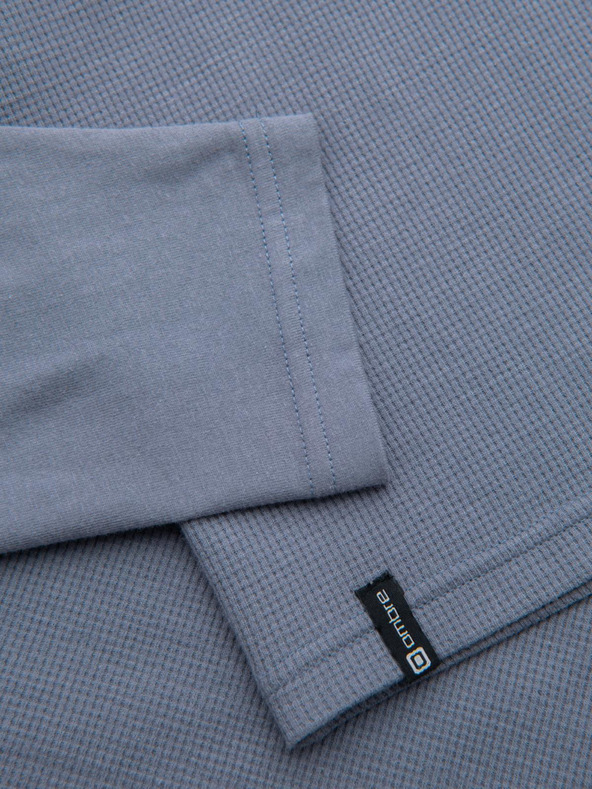 Ombre Clothing Мъжки памучни дълги ръкави с вафлено плетене и джобове - дънкова синя V8 OM-LSCL-0109 Ombre Clothing