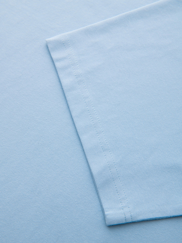 Ombre Clothing Мъжка памучна тениска LOOSE FIT с кръгло деколте - синя V7 OM-TSBC-0267 Ombre Clothing