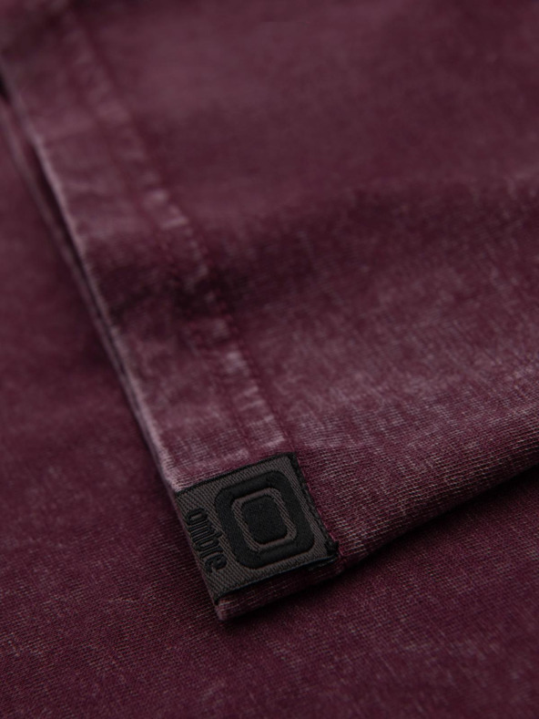 Ombre Clothing Мъжка тениска с ефект на изпиране - винена V3 OM-TSWT-0116 Ombre Clothing