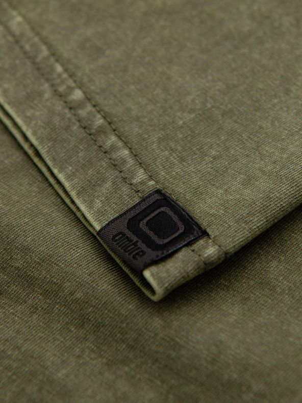 Ombre Clothing Мъжка тениска с ефект на изпиране - маслинена V4 OM-TSWT-0116 Ombre Clothing