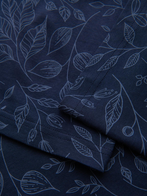 Ombre Clothing Мъжка памучна тениска с цветен принт - тъмно синя V4 OM-TSFP-0262 Ombre Clothing