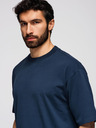 Ombre Clothing Мъжка памучна тениска LOOSE FIT с кръгло деколте - тъмно синя V9 OM-TSBC-0267 Ombre Clothing