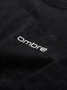 Ombre Clothing Мъжка памучна тениска с цял принт и надпис "ombre" на гръдта - черна V1 OM-TSFP-0263 Ombre Clothing