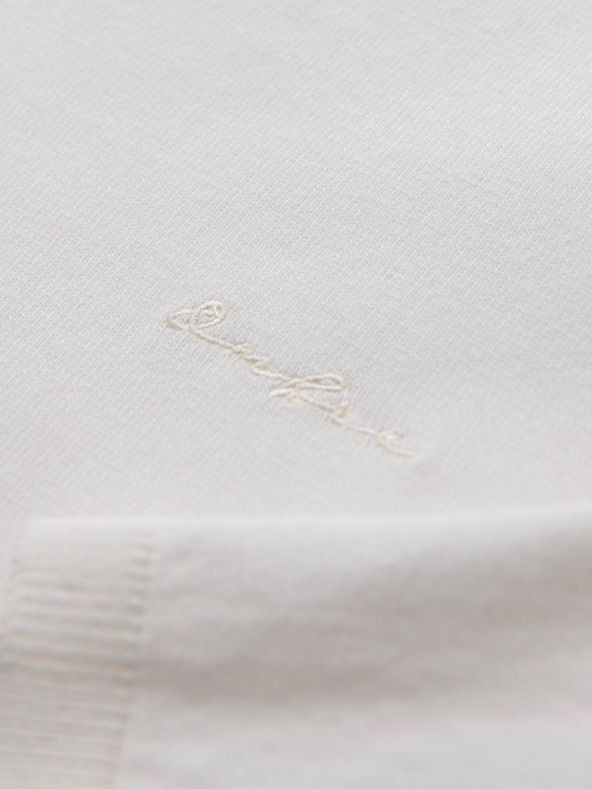 Ombre Clothing Мъжки поло пуловер с бродерия на гърди - бял V2 OM-POLS-0140 Ombre Clothing