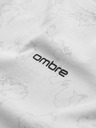 Ombre Clothing Мъжка памучна тениска с целиком печат и надпис "ombre" на гърди - бяла V2 OM-TSFP-0263 Ombre Clothing
