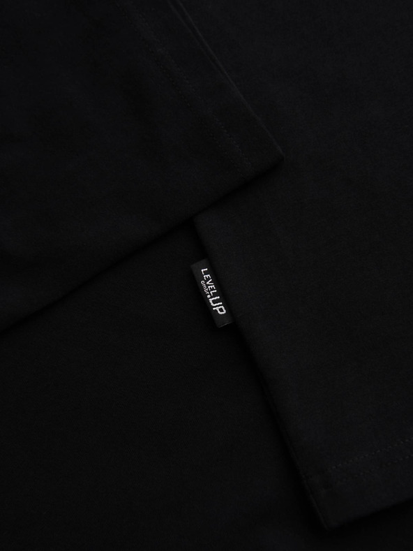 Ombre Clothing Мъжка памучна тениска LOOSE FIT с кръгло деколте - черна V1 OM-TSBC-0267 Ombre Clothing