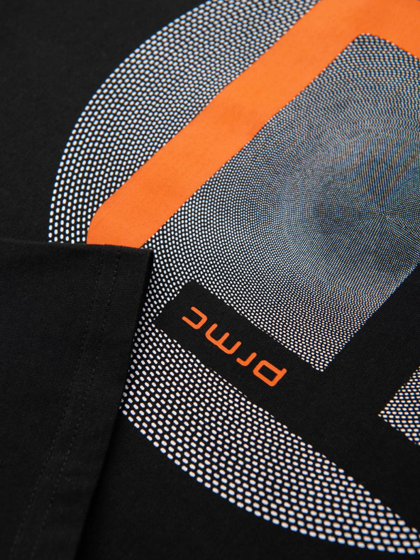 Ombre Clothing Мъжка тениска с голям печат - черна V2 OM-TSPT-0245 Ombre Clothing