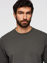 Ombre Clothing Мъжка памучна тениска LOOSE FIT с кръгло деколте - сиво-зелена V3 OM-TSBC-0267 Ombre Clothing