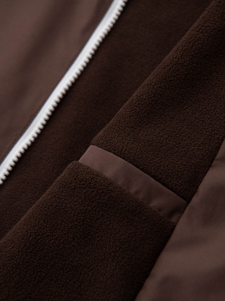 Ombre Clothing Мъжко лека яке regular fit с подплата и качулка - кафяво-бежово V1 OM-JANP-0242 Ombre Clothing