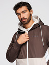 Ombre Clothing Мъжко лека яке regular fit с подплата и качулка - кафяво-бежово V1 OM-JANP-0242 Ombre Clothing