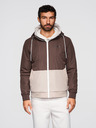 Ombre Clothing Мъжко лека яке regular fit с подплата и качулка - кафяво-бежово V1 OM-JANP-0242 Ombre Clothing