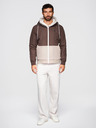 Ombre Clothing Мъжко лека яке regular fit с подплата и качулка - кафяво-бежово V1 OM-JANP-0242 Ombre Clothing