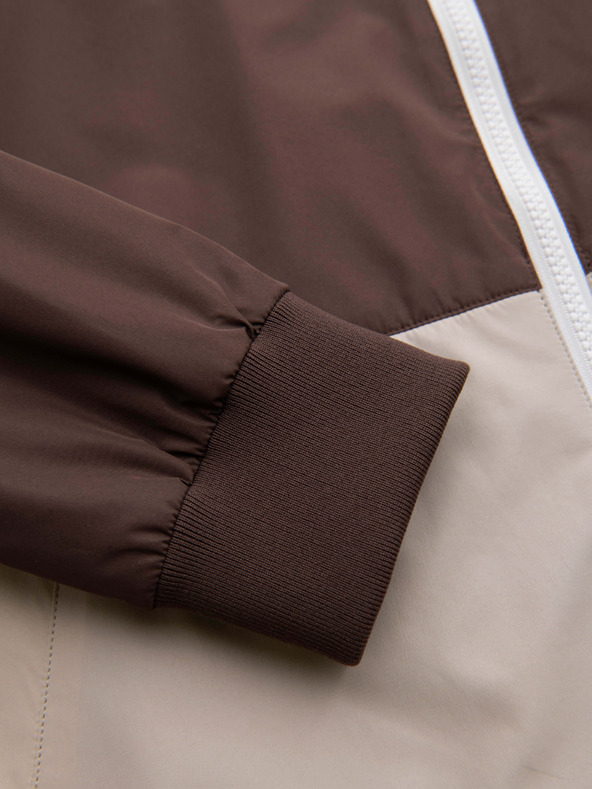 Ombre Clothing Мъжко лека яке regular fit с подплата и качулка - кафяво-бежово V1 OM-JANP-0242 Ombre Clothing