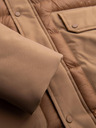 Ombre Clothing Мъжко дълго стегнато яке с големи джобове - бежово V2 OM-JALJ-0308 Ombre Clothing