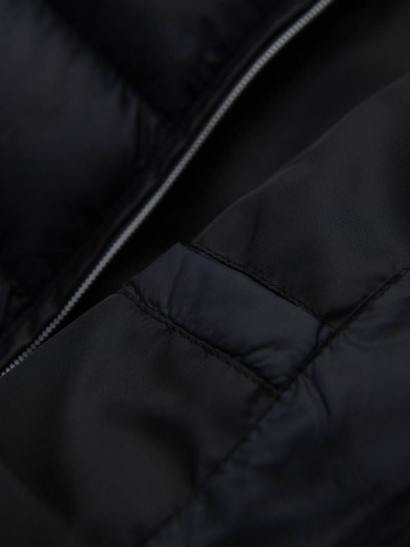 Ombre Clothing Мъжко стегнато класическо яке със стойка - черно V1 OM-JALP-0261 Ombre Clothing