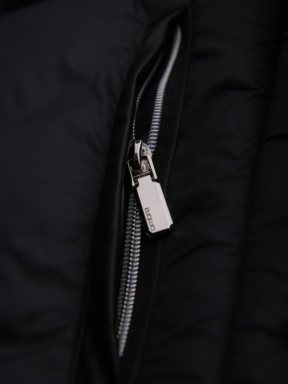 Ombre Clothing Мъжко стегнато класическо яке със стойка - черно V1 OM-JALP-0261 Ombre Clothing