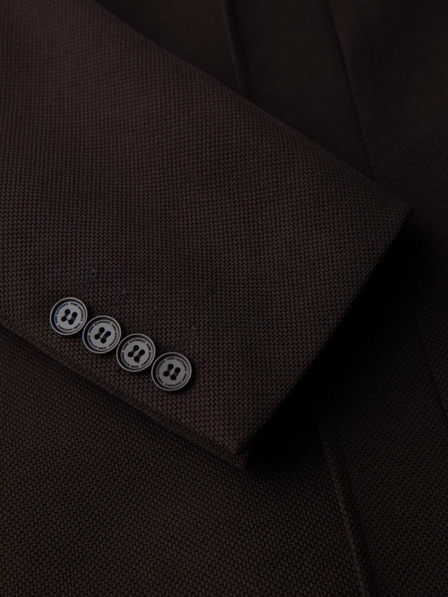 Ombre Clothing Мъжко структурирано палто с висок вратовръзник - тъмно кафяво V5 OM-COWC-0136 Ombre Clothing